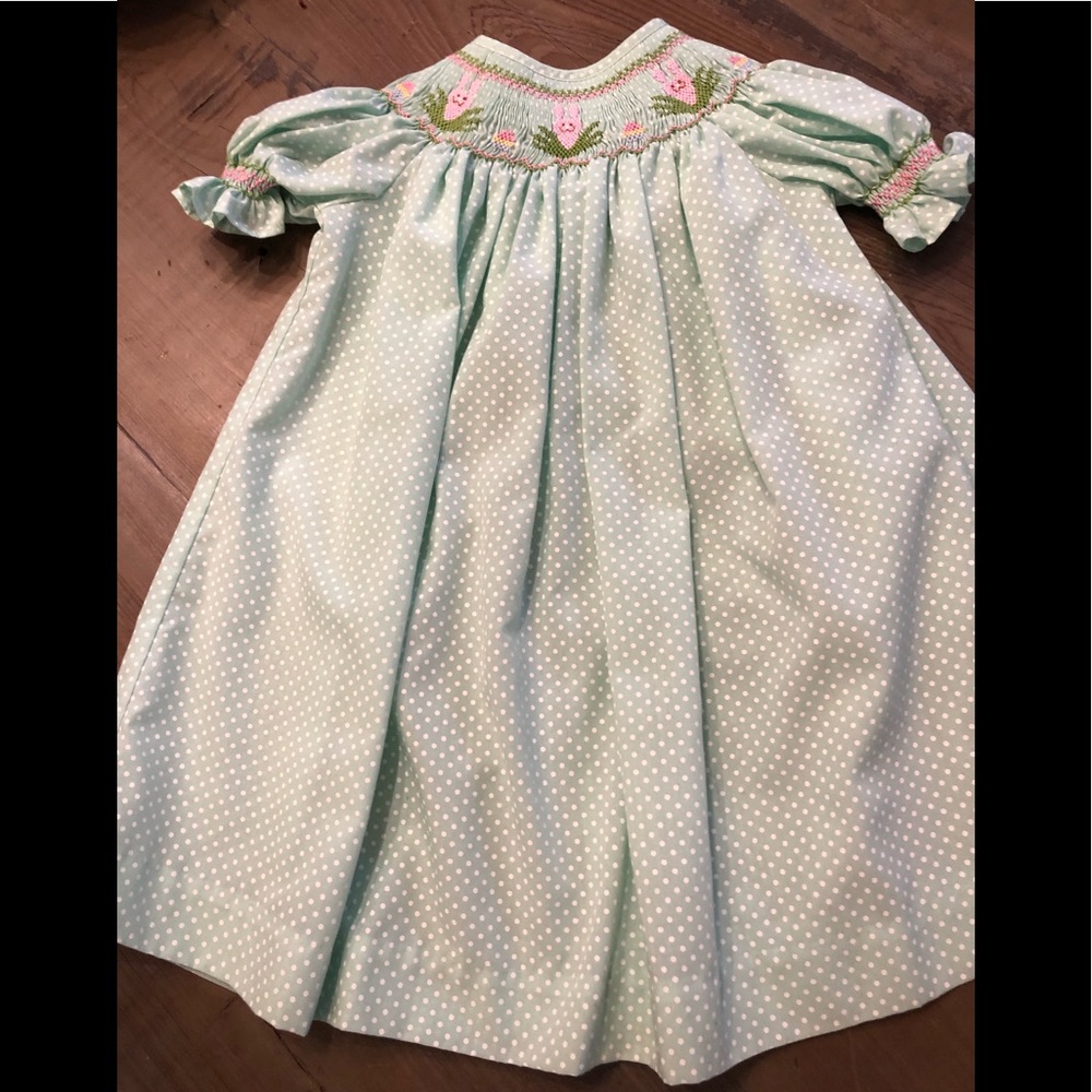 Smocked dress with bunnies and Easter eggs, 18 M